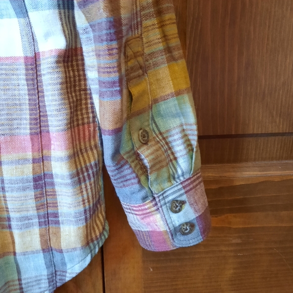 Toad & Co Recycled Cotton Plaid Pullover Button Tunic Top With Pockets Size S - Picture 14 of 14